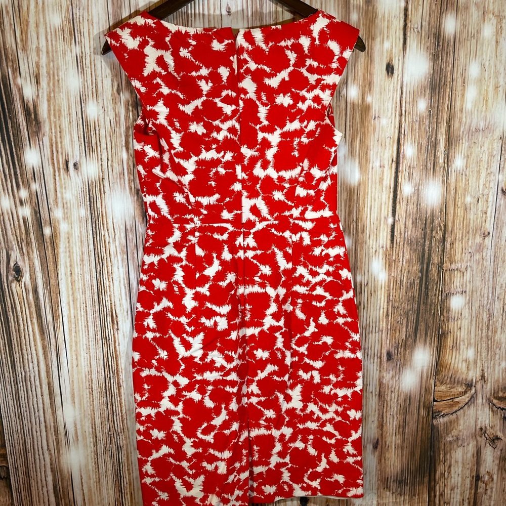 Original Milly New York Peggy Secretary Dress Red White Sleeveless Size 2 - Picture 4 of 5